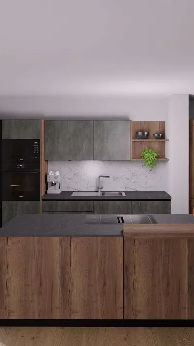 Sandro Anibas sitzt in einer luxuriösen Wohnung und schaut lächelnt von einer Zeitschrift auf